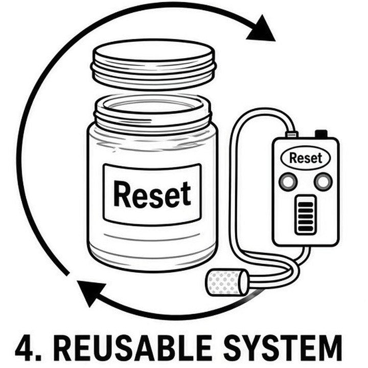 Step 4: rinse and reuse the container and aerator.