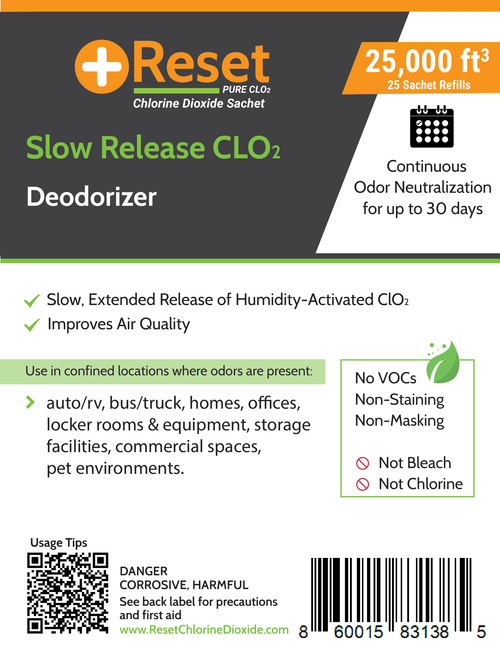Reset Slow Release 25-sachet refill front label