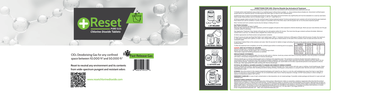 Reset 3.5-gallon activation bucket label