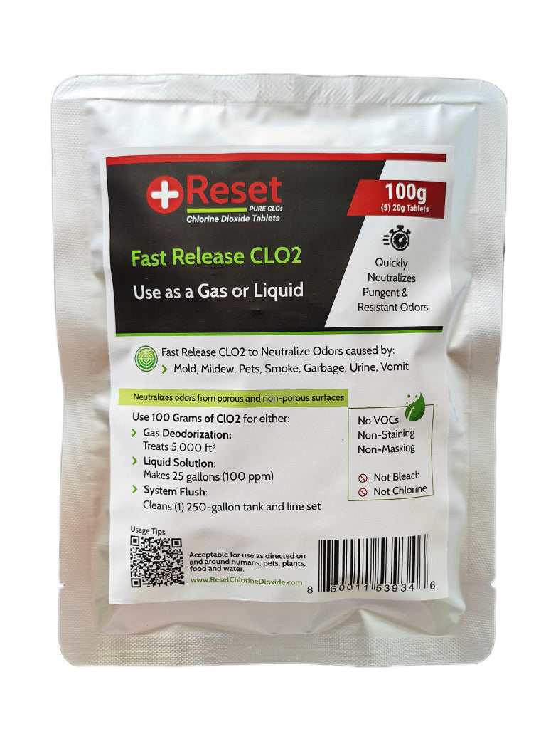 Reset Red Pak 100 g fast-release chlorine dioxide tablet pack
