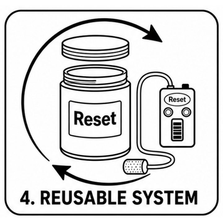 Step 4: rinse and reuse the container and aerator.